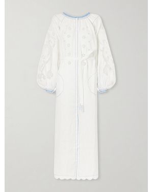 Vita Kin Babylon Broderie Anglaise-Trimmed Linen Maxi Dress - White