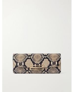Victoria Beckham Dorian East-West Snake-Effect Leather Clutch - Multicolour
