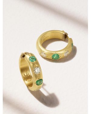 Jenna Blake Creolen Aus 18 Karat Mit Smaragden Und Diamanten - Mettallic