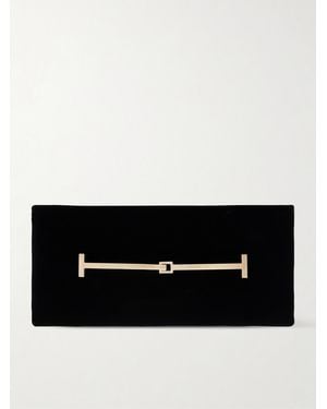 Tom Ford Arc Velvet Clutch - Black
