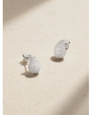 Roxanne First Boucles D'Oreilles En Or Blanc 14 Carats (585/1000) Et Diamants Happy Tears - Neutre