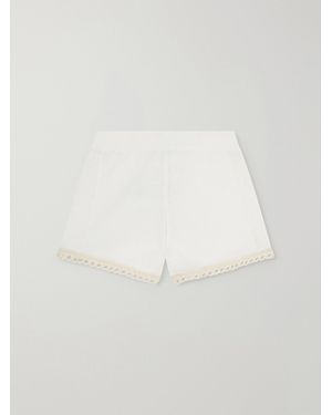 Stella McCartney Crochet-Trimmed Cotton Shorts - White