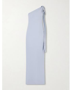BERNADETTE Alexander One-Shoulder Bow-Detailed Crepe Gown - White