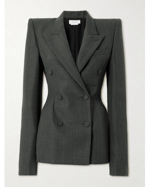McQueen Doppelreihiger Blazer Aus Einer Woll-Mohairmischung - Schwarz
