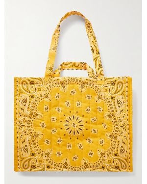 Call it By Your Name Maxi Cabas Quilted Bandana-Print Cotton-Poplin Tote - Yellow