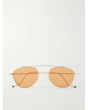 Jacques Marie Mage Flynn Aviator-Style-Tone Titanium Sunglasses - Natural