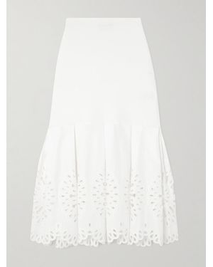 Jonathan Simkhai Cotton-Blend Guipure Lace And Knitted Midi Skirt - White