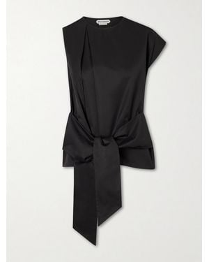 JW Anderson Tie-Detailed Cotton Top - Black