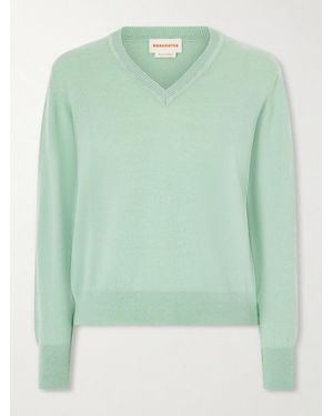 &Daughter Slim Cashmere And Cotton-Blend Sweater - Green