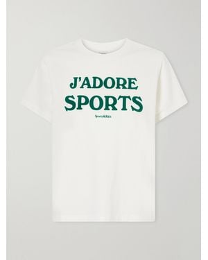 Sporty & Rich J'Adore Printed Cotton-Jersey T-Shirt - White