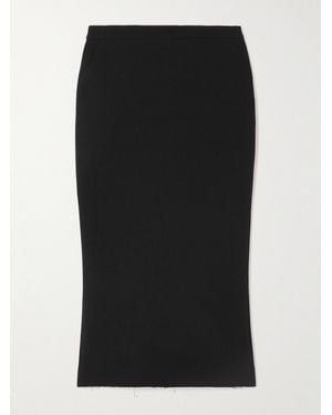Givenchy Wool-Blend Crepe Midi Skirt - Black