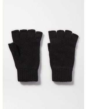 Johnstons of Elgin Net Sustain Cashmere Fingerless Gloves - Black