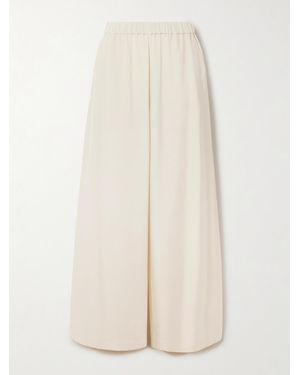 Max Mara Bonn Hose Mit Weitem Bein Aus Einer Seidenmischung - Weiß