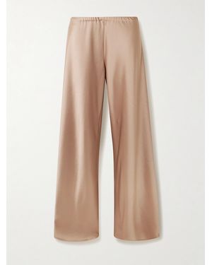 La Ligne Colby Satin Wide-Leg Pants - Natural