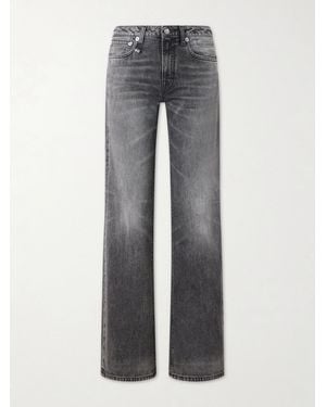 R13 Effie Mid-Rise Straight-Leg Jeans - Grey