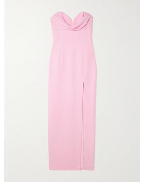 Rebecca Vallance Skyla Strapless Draped Crepe Gown - Pink