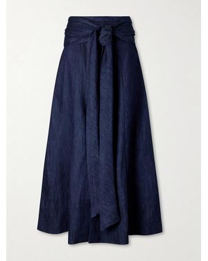 Gabriela Hearst Zivan Cotton And Linen-Blend Maxi Skirt - Blue