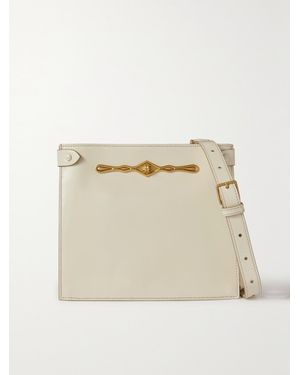 Metier Fernando Jorge Stowaway Embellished Glossed-Leather Shoulder Bag - Natural