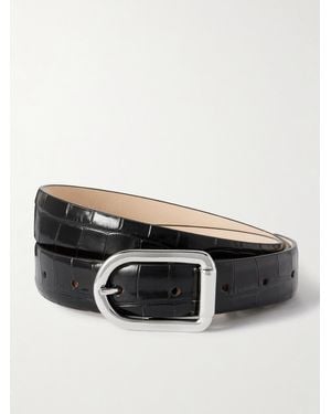 DEHANCHE Mija Croc-Effect Leather Belt - Black