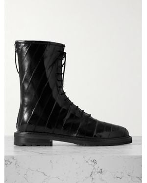 LEGRES 05 Panelled Eel Ankle Boots - Black