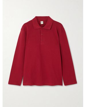 Flore Flore Diana Organic Cotton-Piqué Polo Shirt - Red