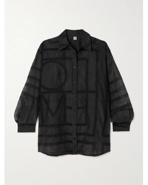 TOTEME Hemd Aus Besticktem Voile Aus Einer Biobaumwoll-Seidenmischung - Schwarz