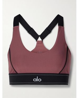 Alo Yoga Brassière De Sport En Tissu Airlift Suit Up - Rouge