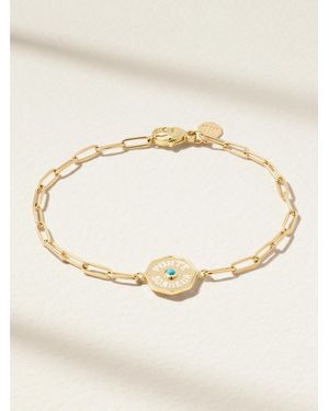 Marlo Laz Wee Porte Bonheur Coin 14-Karat, And Enamel Bracelet - Natural