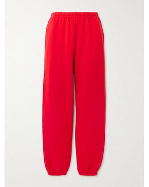 ÉTERNE Embroidered Cotton And Modal-Blend Jersey Tapered Track Trousers