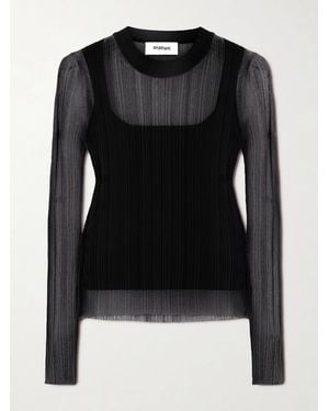 Sportmax Ribbed-Knit Top - Black