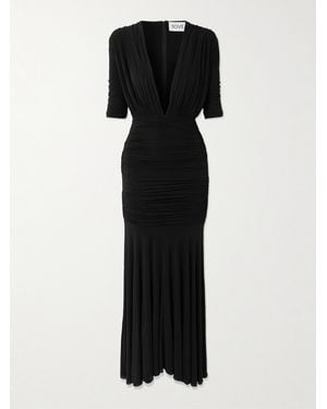 TOVE Yana Ruched Stretch-Jersey Maxi Dress - Black