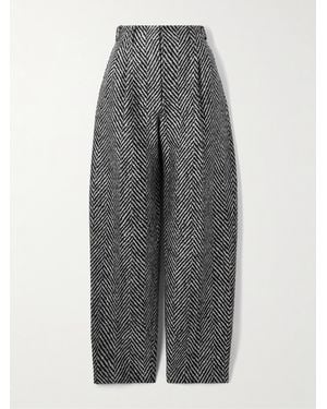 Givenchy Striped Wool-Blend Tapered Trousers - Grey