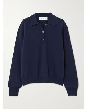 Rohe Merino Wool And Cashmere-Blend Polo Sweater - Blau
