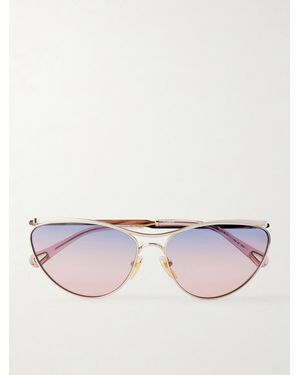 Chloé Aviator-Style-Tone Sunglasses - Pink