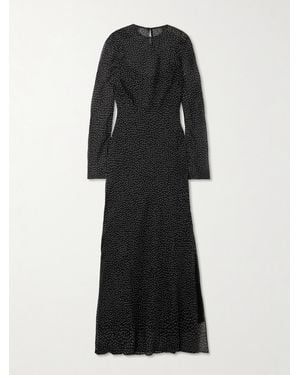 SIR. Lisander Mehrlagiges Maxikleid Aus Seidenchiffon Mit Punkten - Schwarz