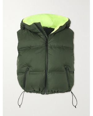 Aztech Mountain Snowbird Hooded Quilted Shell Down Gilet - Green