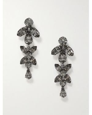 Jennifer Behr Liss Gunmetal-Tone Crystal Earrings - Black