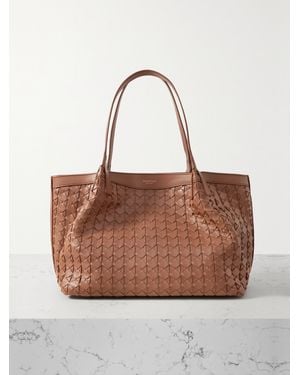 Serapian Secret Small Woven Leather Tote - Brown