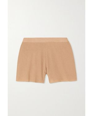 SABLYN Gia Ribbed Cashmere Shorts - Brown