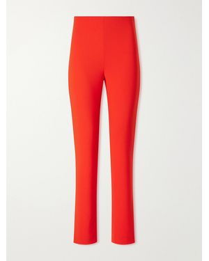 Carolina Herrera Stretch-Wool Woven Slim-Leg Pants - Red