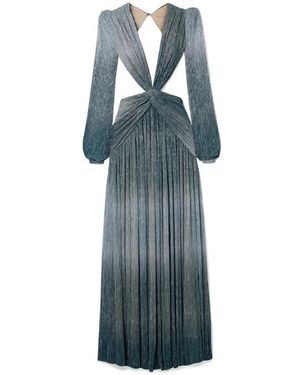PATBO Cutout Twist-front Ombré Lurex Maxi Dress - Blue