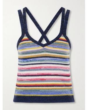Suzie Kondi Toula Striped Cashmere Tank Top - Blue