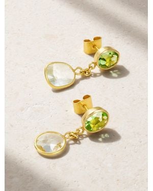 Pippa Small 18-Karat, Aquamarine And Peridot Earrings - Metallic