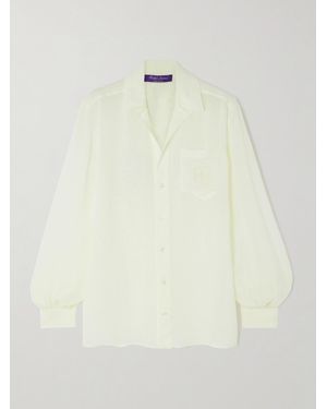 Ralph Lauren Kacey Broderie Anglaise-Trimmed Voile Shirt - Natural