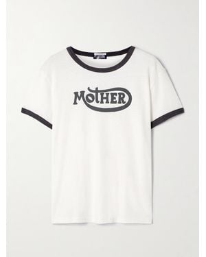 Mother The Lil Goodie Printed Cotton-Blend Jersey T-Shirt - Natural