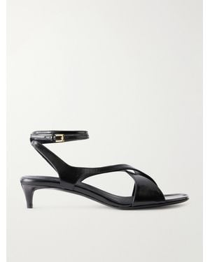 KHAITE Liria Leather Sandals - Black