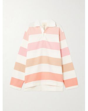 Marrakshi Life Striped Dégradé Cotton-Jersey Polo Shirt - Pink