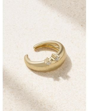 Mizuki 14-Karat Diamond Single Ear Cuff - Natural