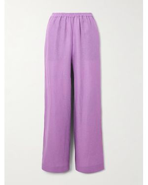 Eres L'Intemporel Select Linen Wide-Leg Pants - Purple