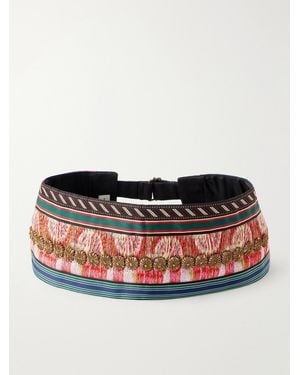 Dries Van Noten Embellished Cotton-Twill Belt - Multicolour